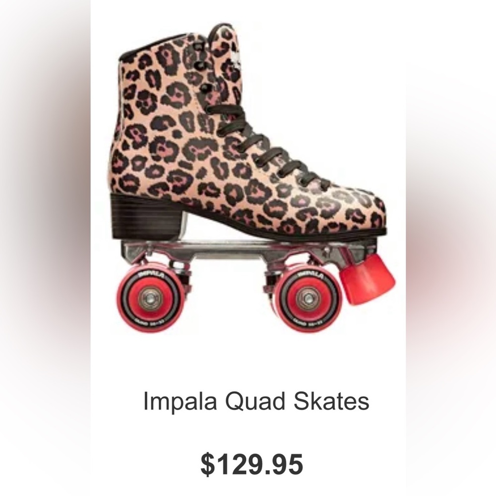 Women's Leopard Print Quad Skates